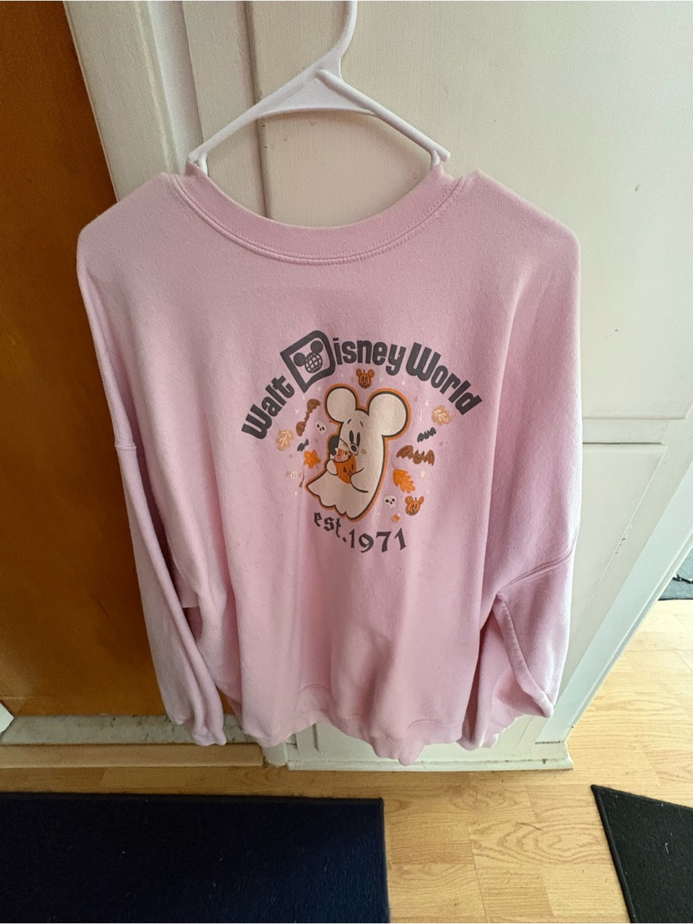 Disney World Pink Sweatshirt - Disney Graphic Halloween Ghost